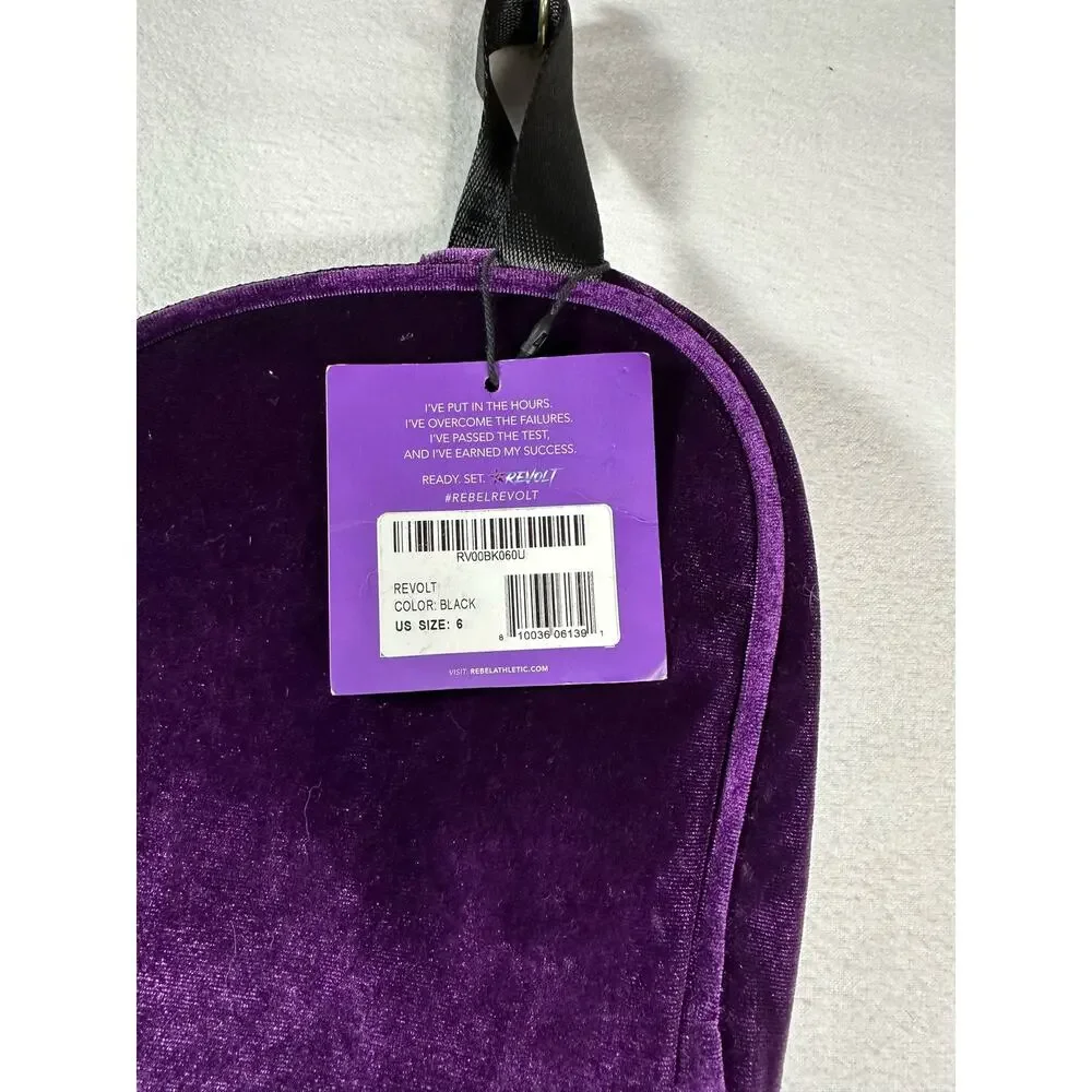 Rebel Revolt Cheerleading Athletics Mini Bag Insert Shoes Holder Purple Velvet